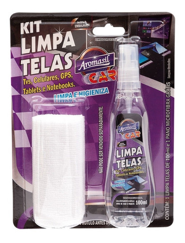 Kit Limpa Telas 100ml Tvs Gps Celular Vidros Bactericida