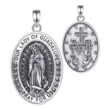 Colgante Virgen De Guadalupe En Plata Fina 950, Con Cadena