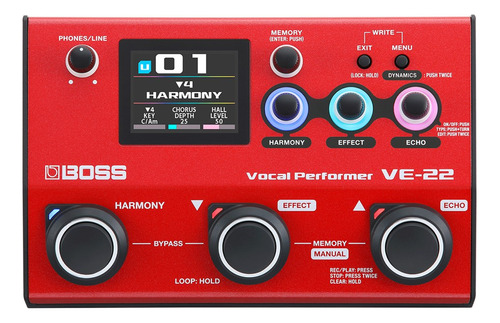 Pedal Boss Vocal Performer Ve-22 De Efeitos P/ Voz