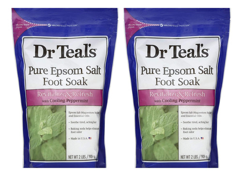 Dr. Teal's Pure Epsom Salt Foot Soa 2 Pound (pack Of 2) Drtl