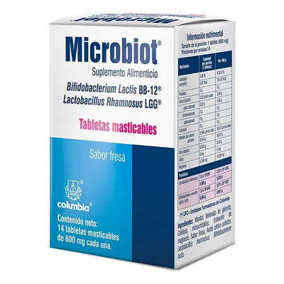 Microbiot Suplemento Alimenticio Con 14 Tabletas Sabor Fresa | Meses sin interés