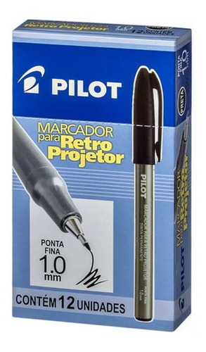 Marcador Caneta Retroprojetor Pilot 1.0mm Caixa C/12