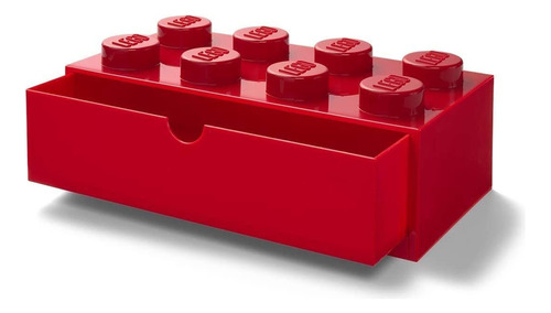 Lego Storage Organizador Para Escritorio Con Cajon - Caja De Plastico Roja Lego Original Brick 4x2