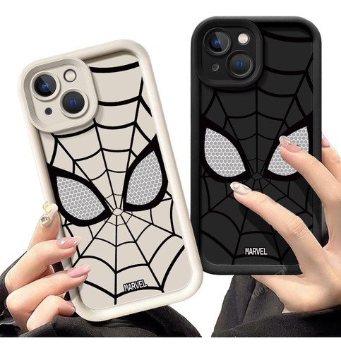 Carcasa Silicona Para iPhone Diseño De Spiderman + Correas