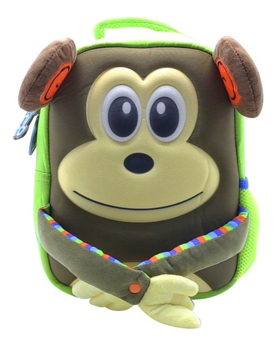 Mochila Espalda Jardin 11 PuLG Animalitos El Zoo Funny Land Color Monito