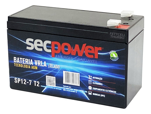 Bateria Selada 12v 7ah 28w Vrla Mt1270 12mva-7 Gp1272 6-fm-7