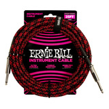 Cable Instrumento Ernie Ball 7,5 Mts Red Black Entelado 6398