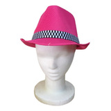 Sombrero Tanguero Pastel X 1 Gorro Guapo Panama Cowboy Color Fucsia