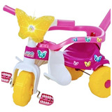 Triciclo Infantil Menina Velotrol Motoca Borboleta C/ Luz