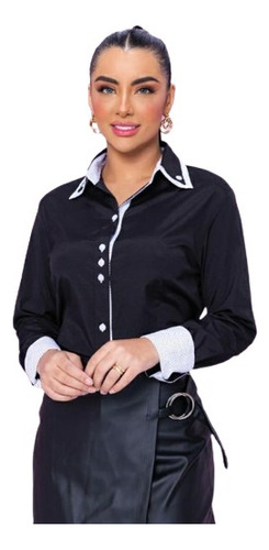 Camisa Social Feminina Para Uniforme Ou Congresso  + Brinde