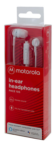 Audifonos Motorola Pace105 Manos Libres Con Micrófono Blanco