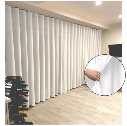 Cortina Gaze Linho- F\u002F Microfibra 6m X 2,60 P\u002F Trilho Suíço | Parcelamento sem juros
