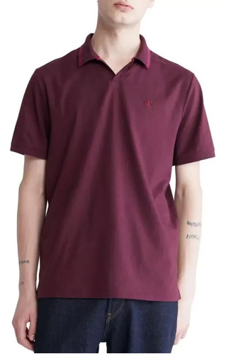 Polo Calvin Klein Smooth Cotton Vino Hombre 40jm249-501