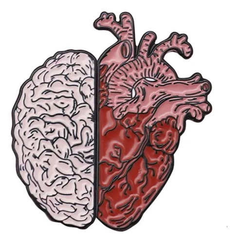 Pines / Broches Metálicos Cerebro Y Corazón