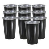 10 Copos Térmico Alumínio Revestido 300ml Preto Black Barato