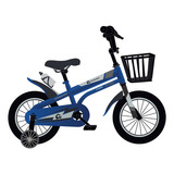 Bicicleta Infantil Para Niño Rodada 16 Con Ruedas Auxiliares Color Azul