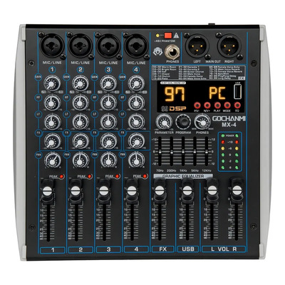 Mezcladora Audio Gochanmi Mx4 Profesional 4 Canales 99 Efectos Dsp | Meses sin interés
