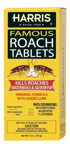 Harris Famous Roach Tabletas Veneno Ma - g a $57000