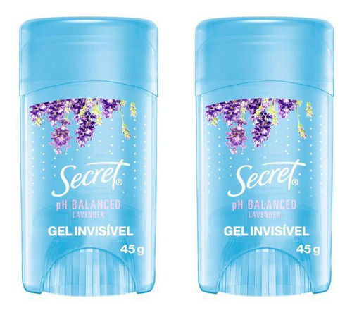Desodorante Secret Clear Gel Lavender 45g - Kit Com 2un