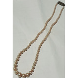 Antiguo Collar Perla 5 Mm A 8mm Estilo Majorica Broche Plata