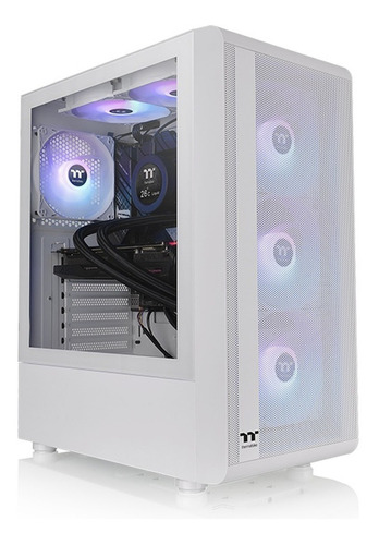 Gabinete Gamer Thermaltake S200 Tg Snow Argb Mid Tower