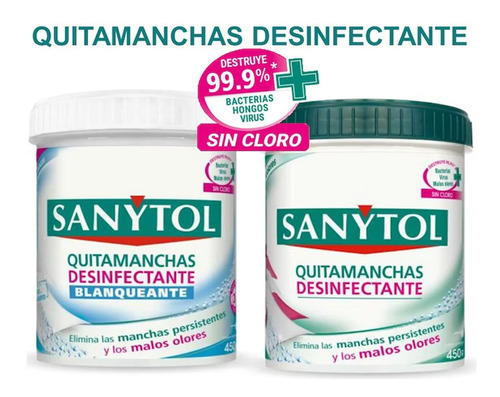 Sanytol Desinfectante Quitamanchas Ropa Color Y Blanca Pack 