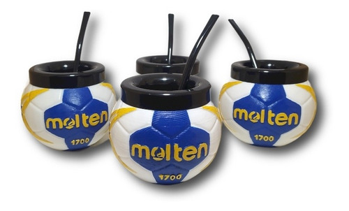 Mate Pelota Handball Molten + Bombilla. Impresión 3d Calidad