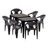 Conjunto Com 2 Mesas De Jantar Plastico C/6 Cadeiras Diamond