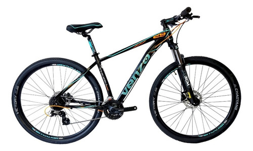 Mountain Bike Venzo 24 Velocidades Thorn Revo  2023 R29 Xl 24v Frenos De Disco Hidráulico Cambios Shimano Color Negro/teal/naranja  