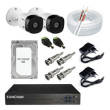 Kit 02 Câmeras Intelbras Com Dvr 04 Canais + Acessórios