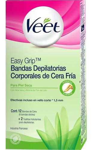 Veet Easy Grip Bandas Depilatorias Corporales Pieles Secas