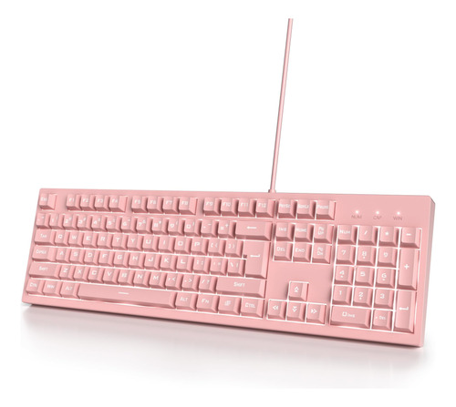 Ussixchare Teclado Rosa Para Juegos Teclado Retroiluminado L