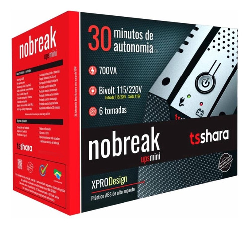 Nobreak Ts Shara Ups Xpro Mini Semi Senoidal 700va Bivolt