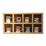 Repisa Organizador Pared Madera 8 Tazas Chicas 13 X 13 X 10