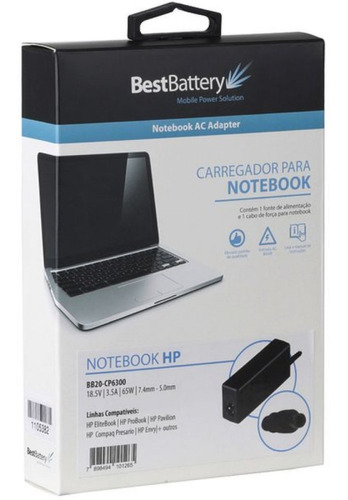 Fonte Para Notebook 18.5v 3.5a 65w Bivolt Bb20-cp6300