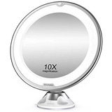 Espejo Con Luz Led Para Maquillaje Plegable + Aumento X10