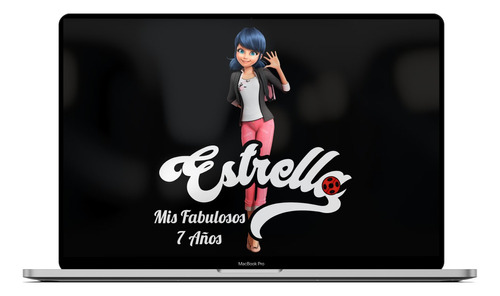 Logo Digital Miraculous Ladybug Saludan Personalizado Nombre