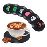 6pcs Posavasos Diseño Discos De Vinilo 10.5cm Retro Coaster
