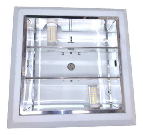 Plafon Led Cuadrado G9 12w Luz Fría Chato 25x25 Louver