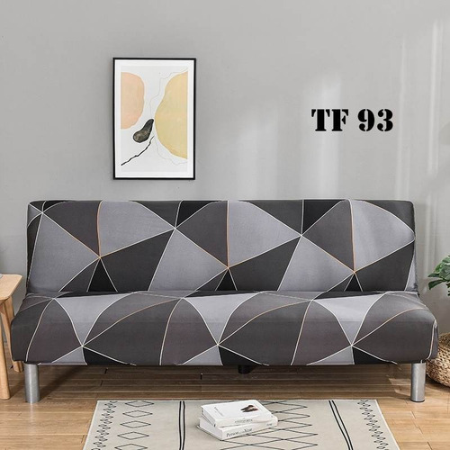 Funda Para Futon Tela Lisa Spandex Elasticado  Triangulos