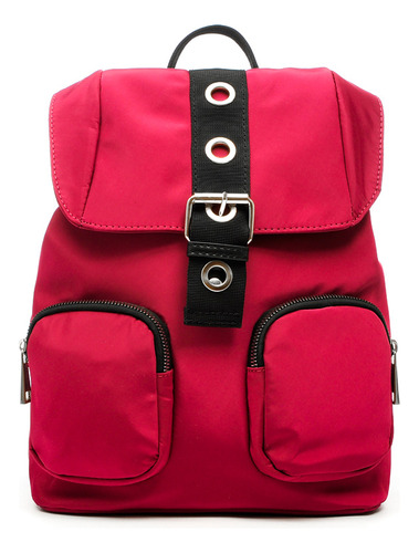 Mochila Con Tapa Mediana Britty Fucsia