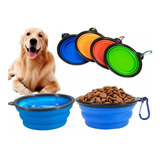 Plato Plegable Mascota Viaje Portatil Agua  Comida