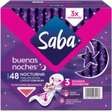 Saba Toalla Nocturna Extra Larga Con Alas Caja 48pzs