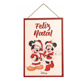 Quadro Disney Mickey E Minnie Feliz Natal 40x25x3cm 1595081
