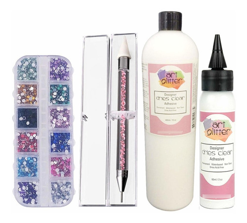 Art Glitter Glue Designer Dries - Kit De Adhesivo Transparen