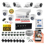 Camaras De Seguridad Hikvision Dvr 8ch + 8c Full Hd Completo