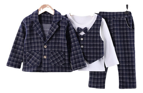 Conjunto Traje Formal Para Bebé Niño Camisa Pantalón Saco [u