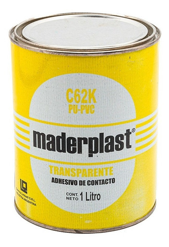 Adhesivo De Contacto Maderplast C62k Para Pu/pvc X 1 Litro