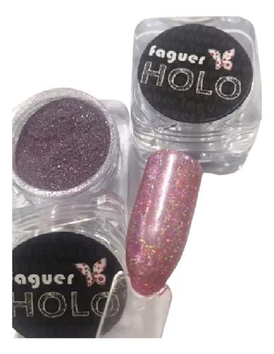 Polvo Efecto Holografico, Effect Nails Powder. Faguer