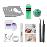 Kit Removedor De Pestañas Parches Microhisopos Pinza Cinta